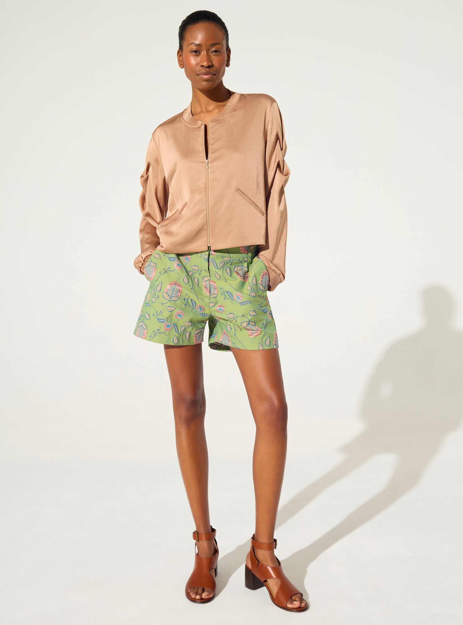 Short en jacquard vert