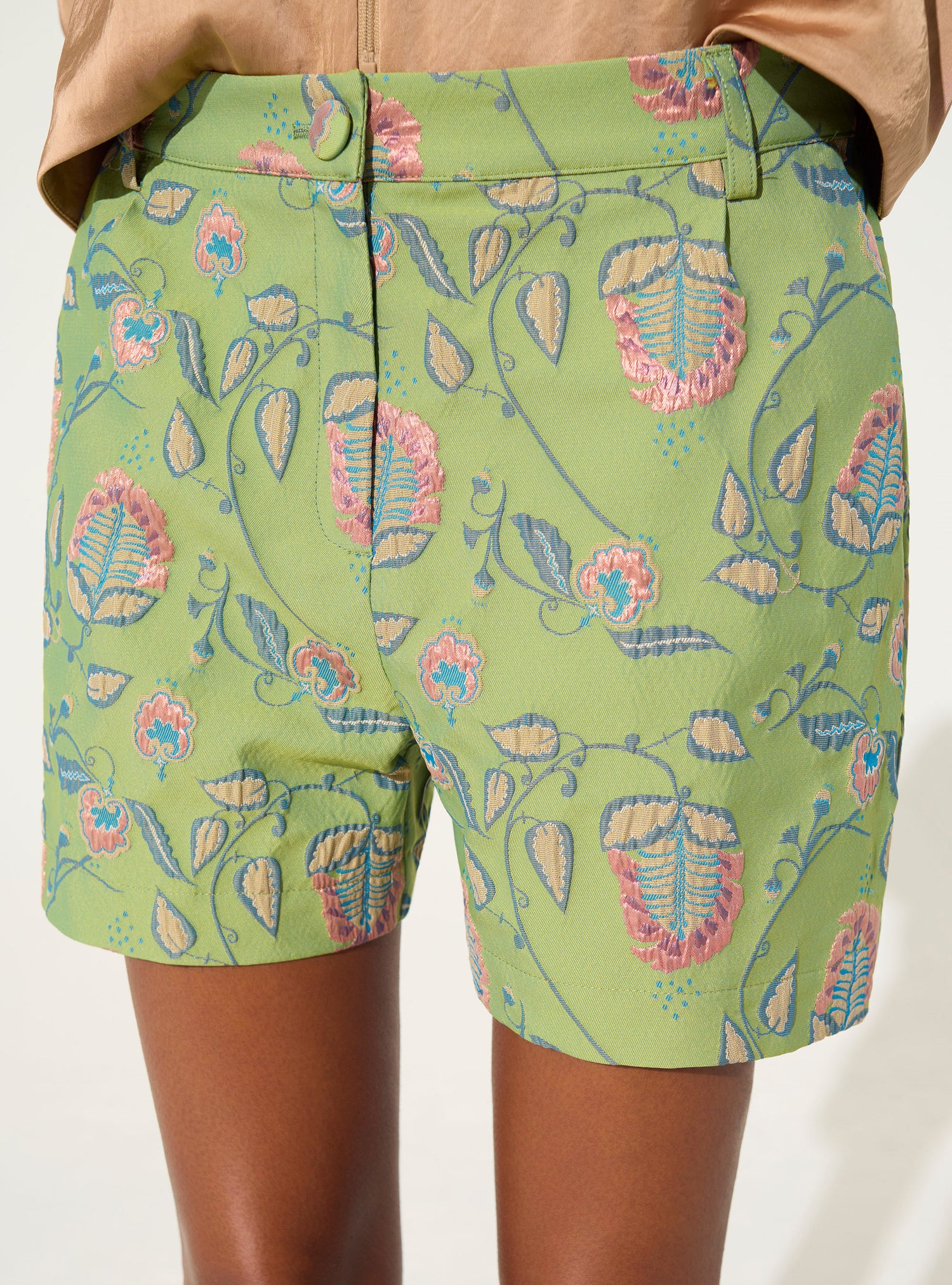 Short en jacquard vert