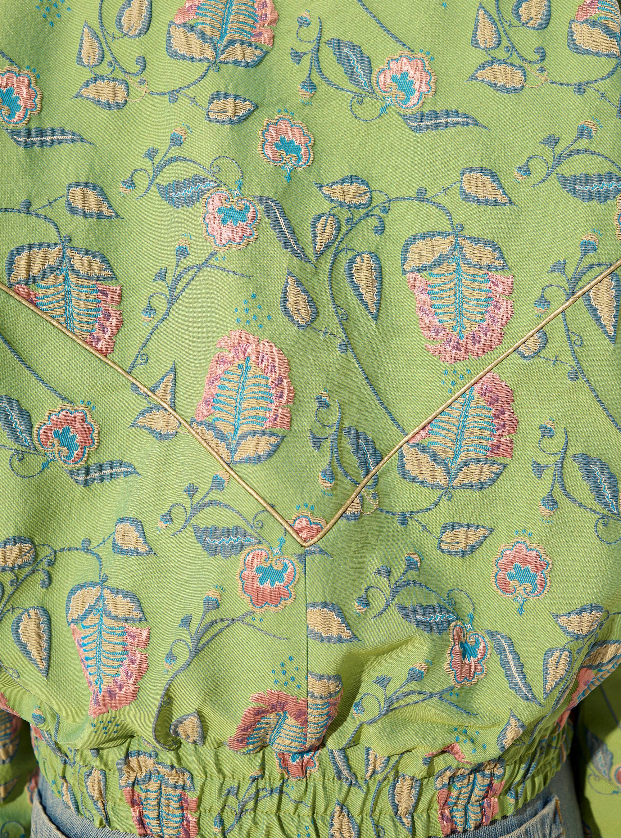 Blouson oversized en jacquard vert