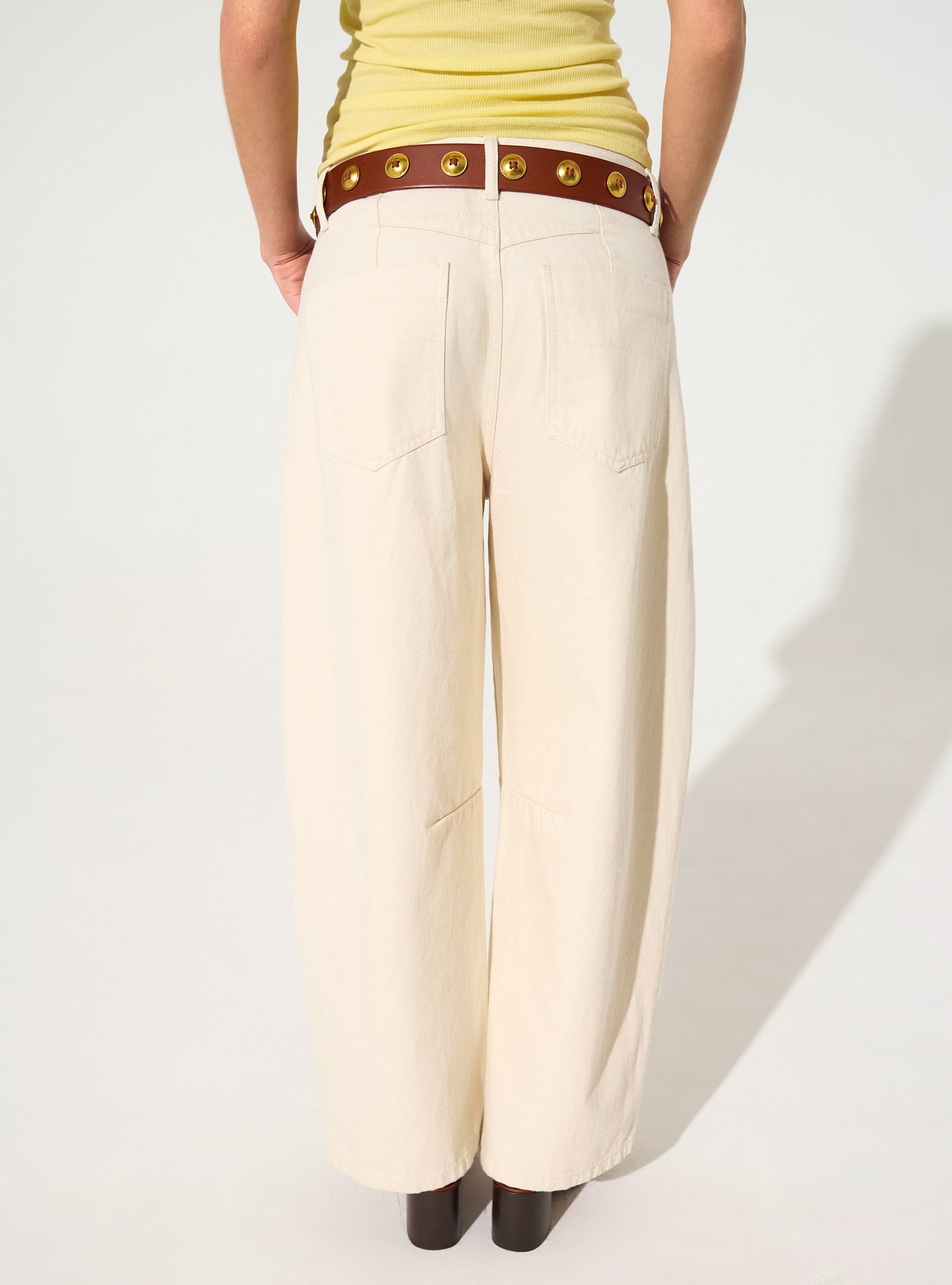 Jean en coton biologique blanc