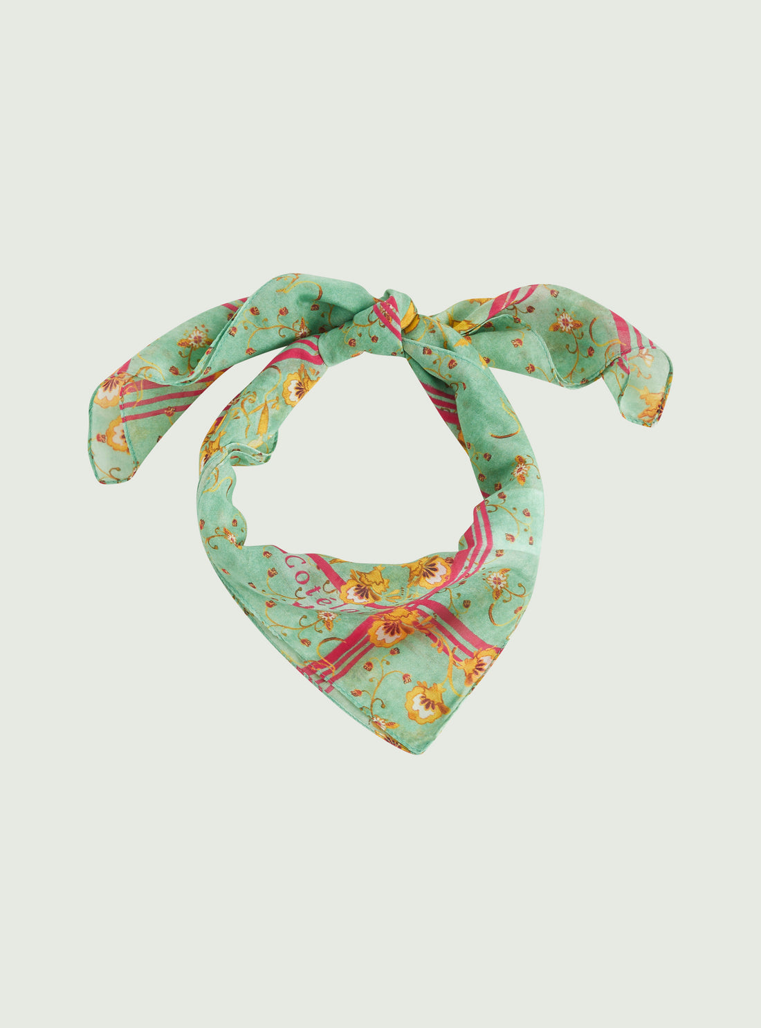 Bandana-style scarf in cotton and silk