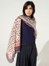 Pink house print scarf