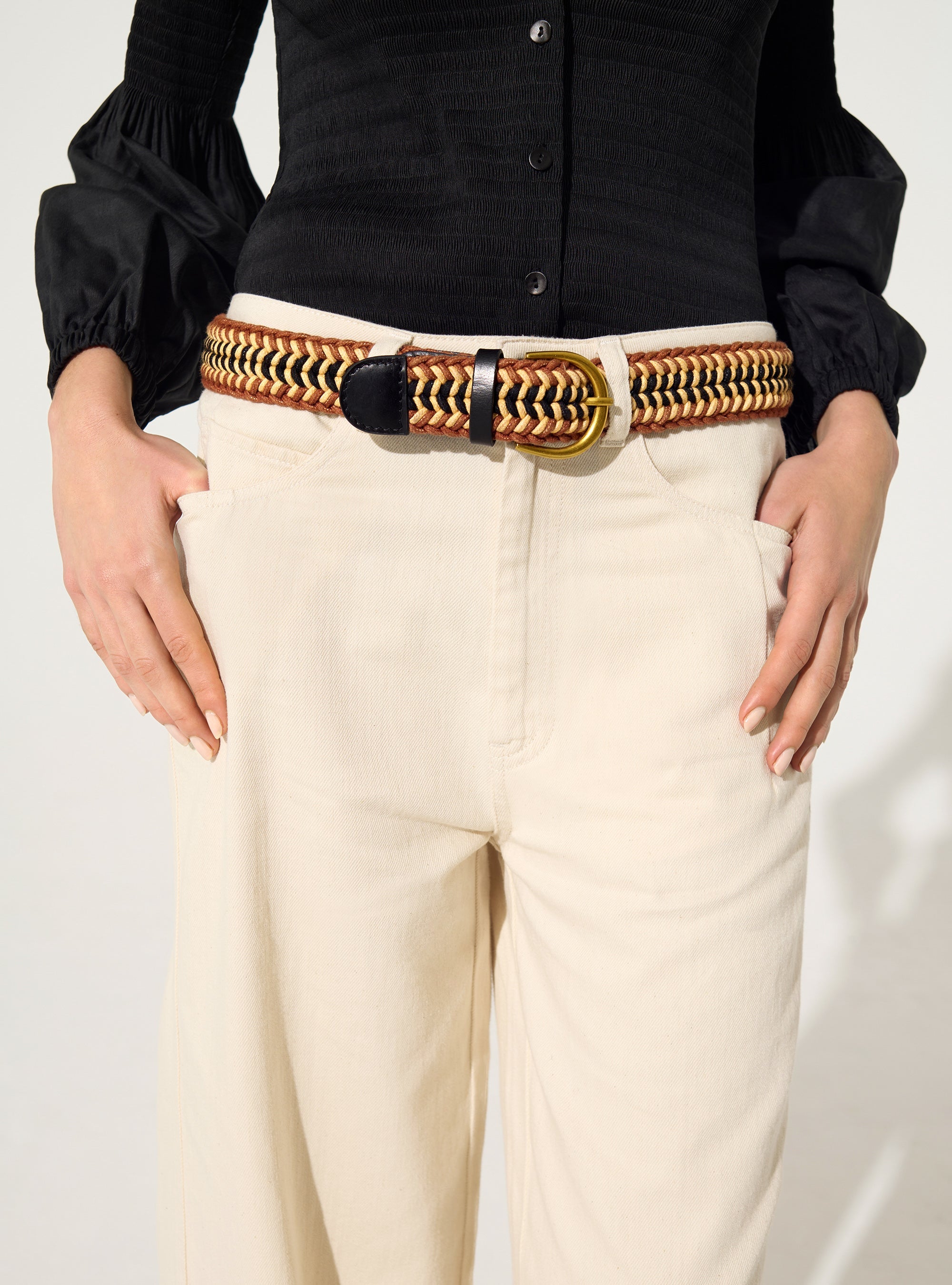 Ceinture en coton noir