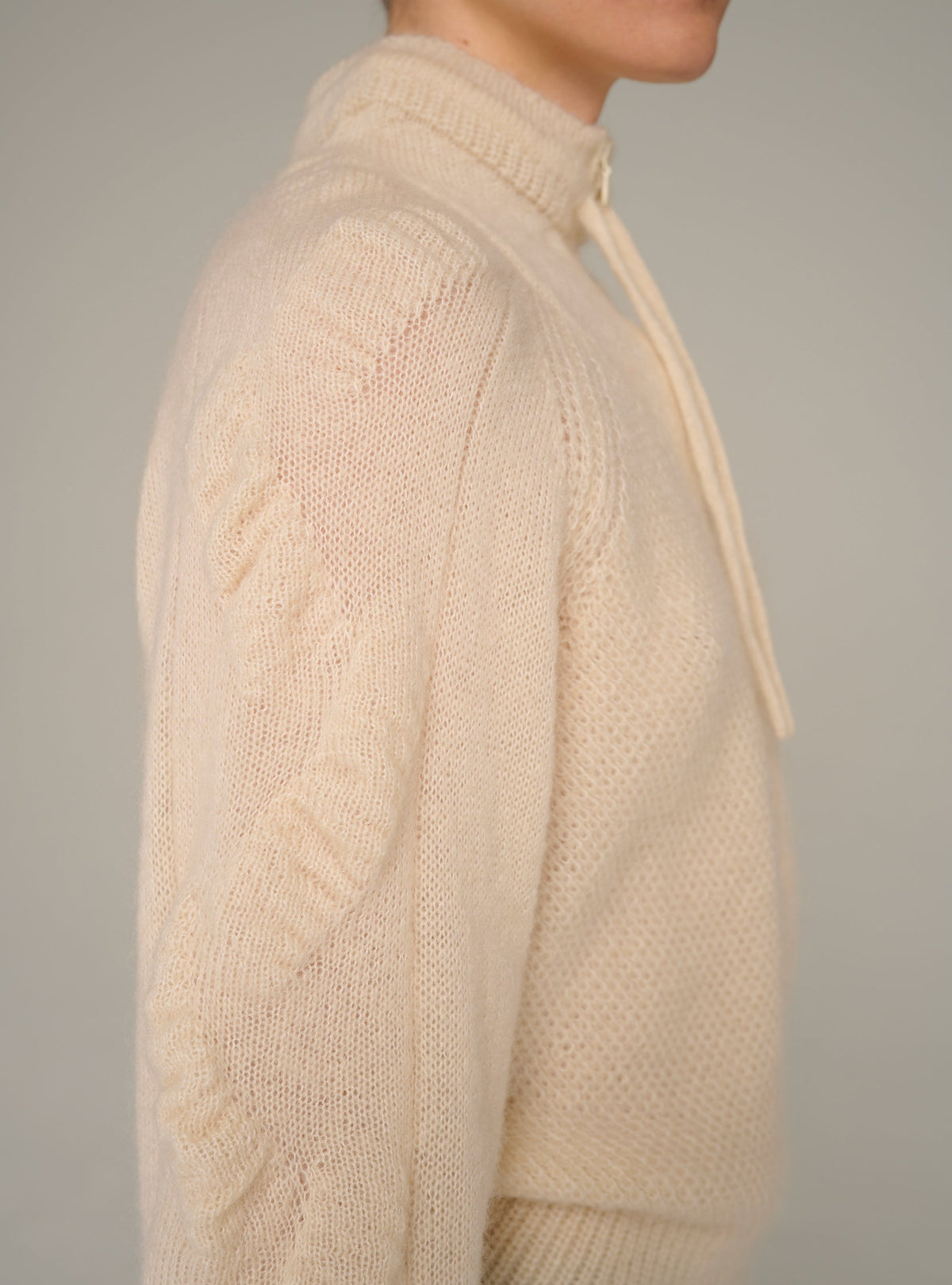 Cotélac cardigan zippé col montant manches longues