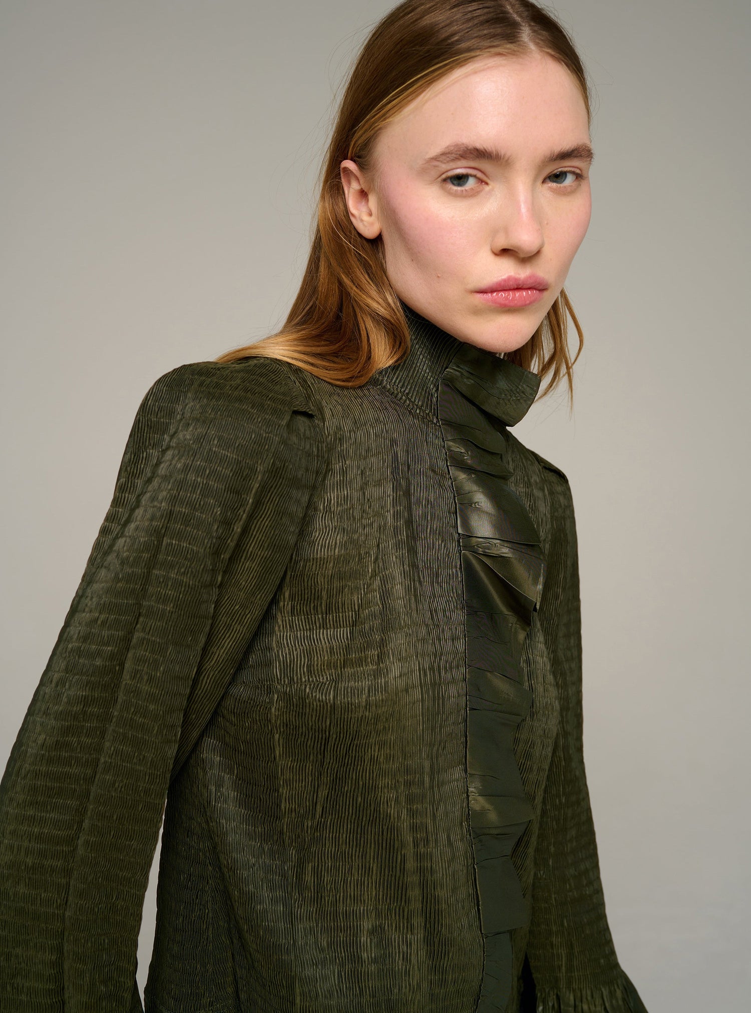 Cotélac chemise ajustée manches longues plissée