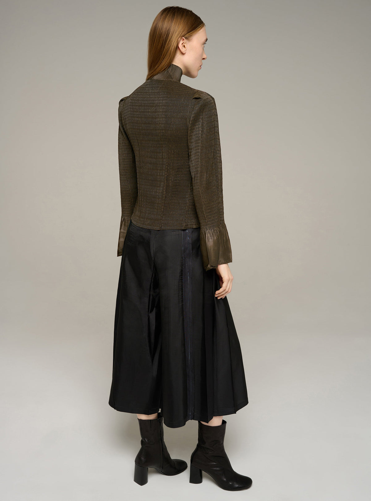 Chemise ajustée manches longues plissée Cotélac 