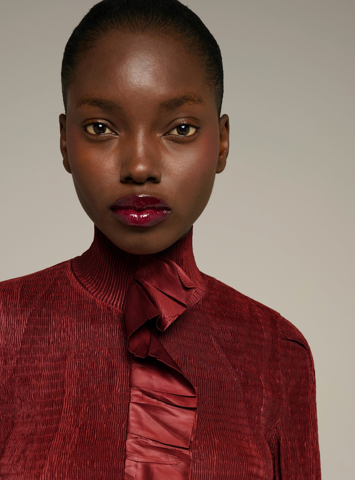 Cotélac chemise ajustée manches longues plissée