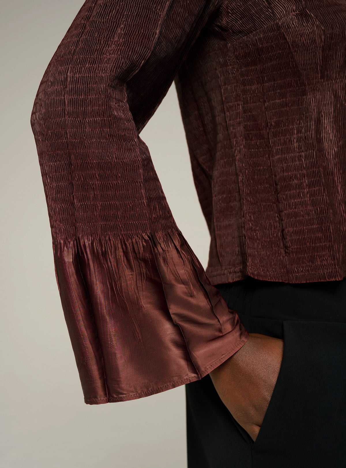Chemise ajustée manches longues plissée Cotélac 