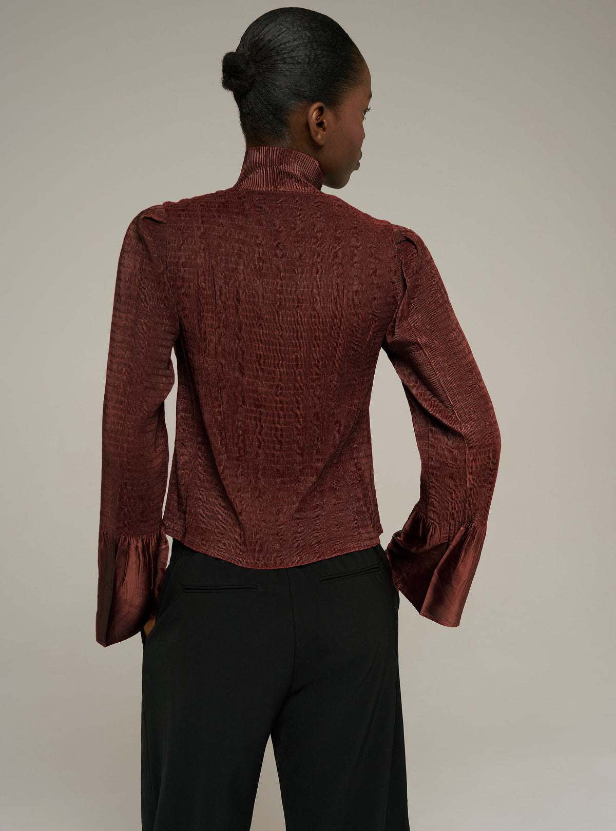 Chemise ajustée manches longues plissée Cotélac 