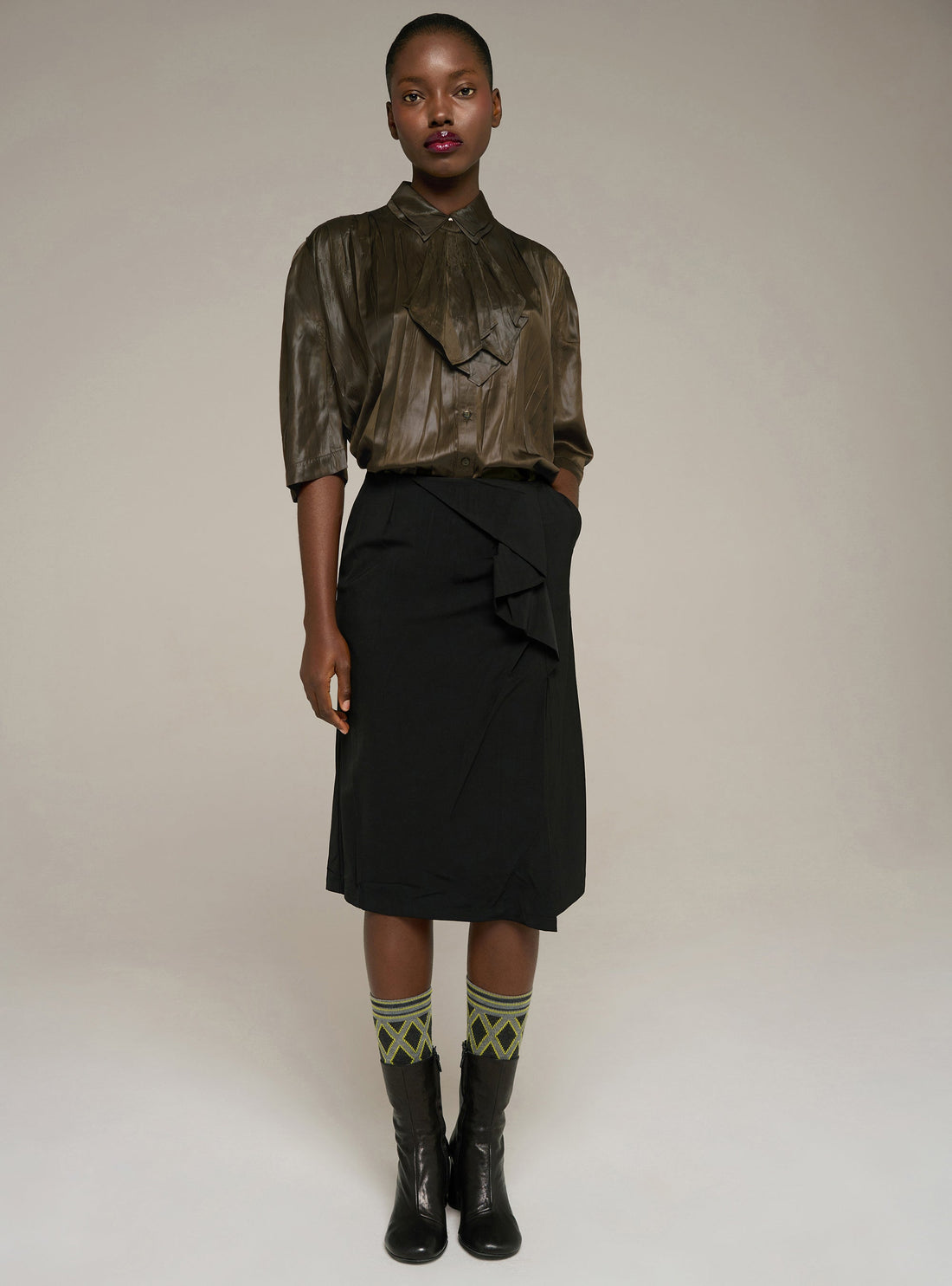 Chemise courte oversize plissée Cotélac 