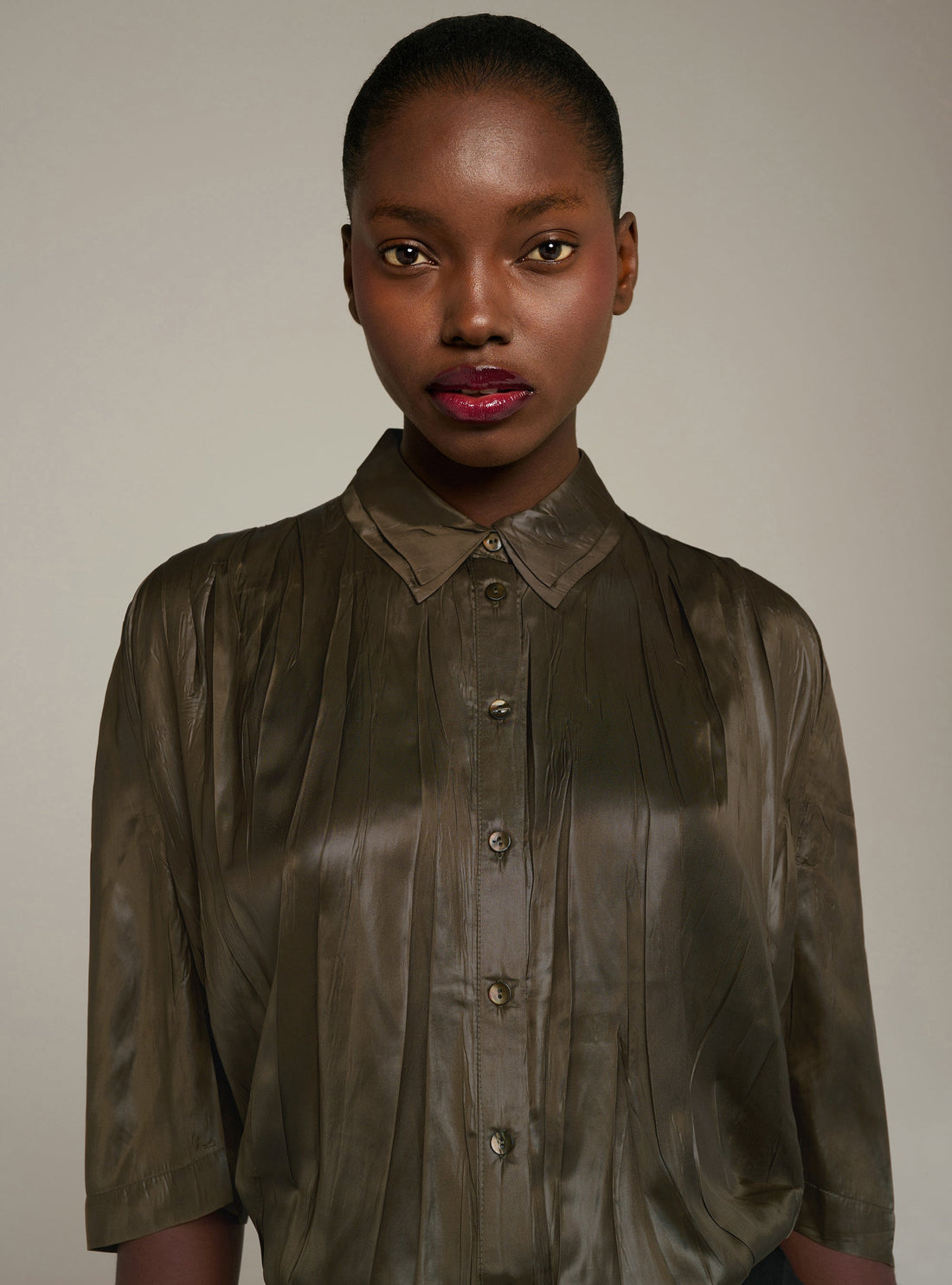 Chemise courte oversize plissée Cotélac 