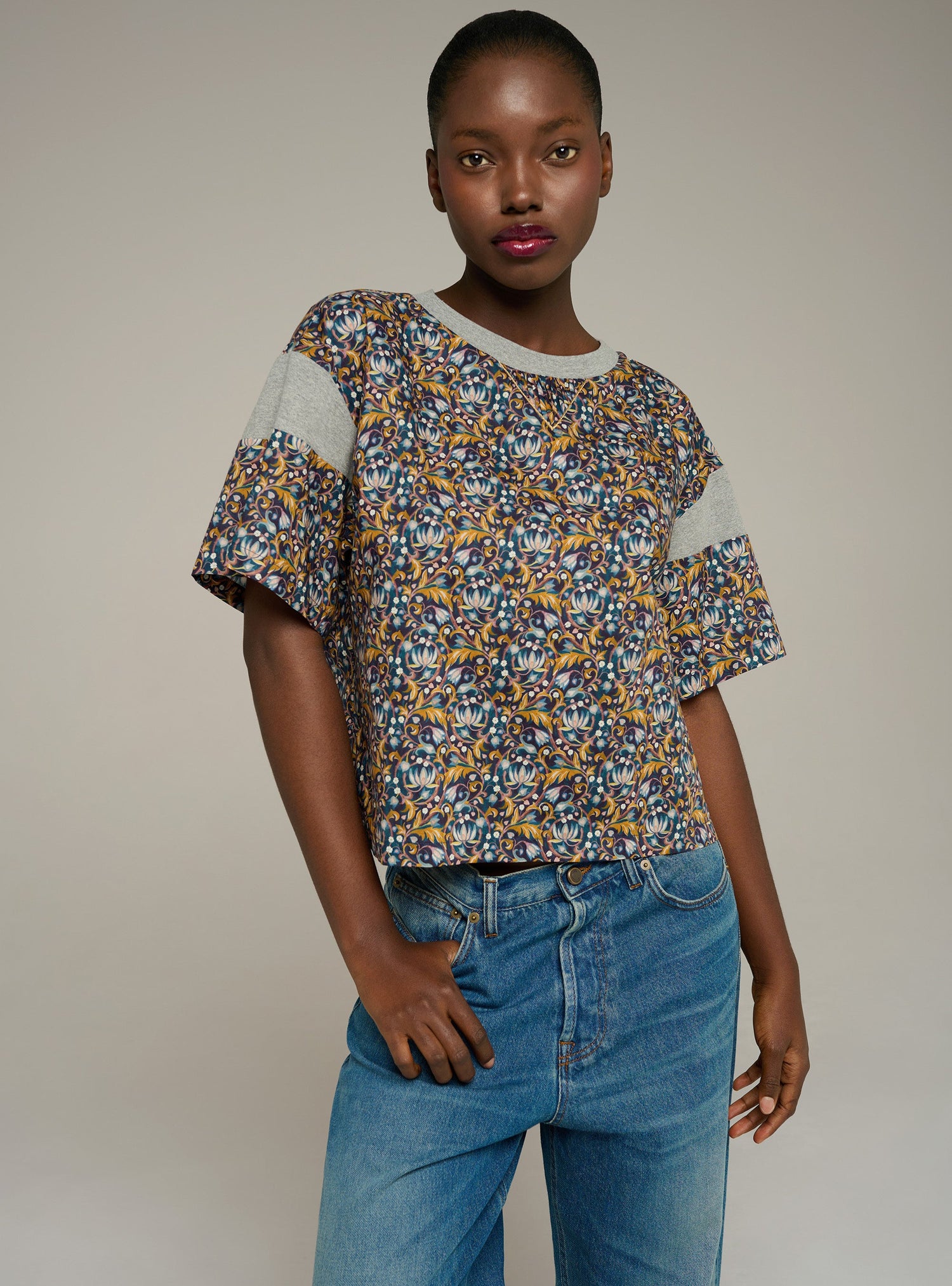 Cotélac blouse imprimée en tissu liberty