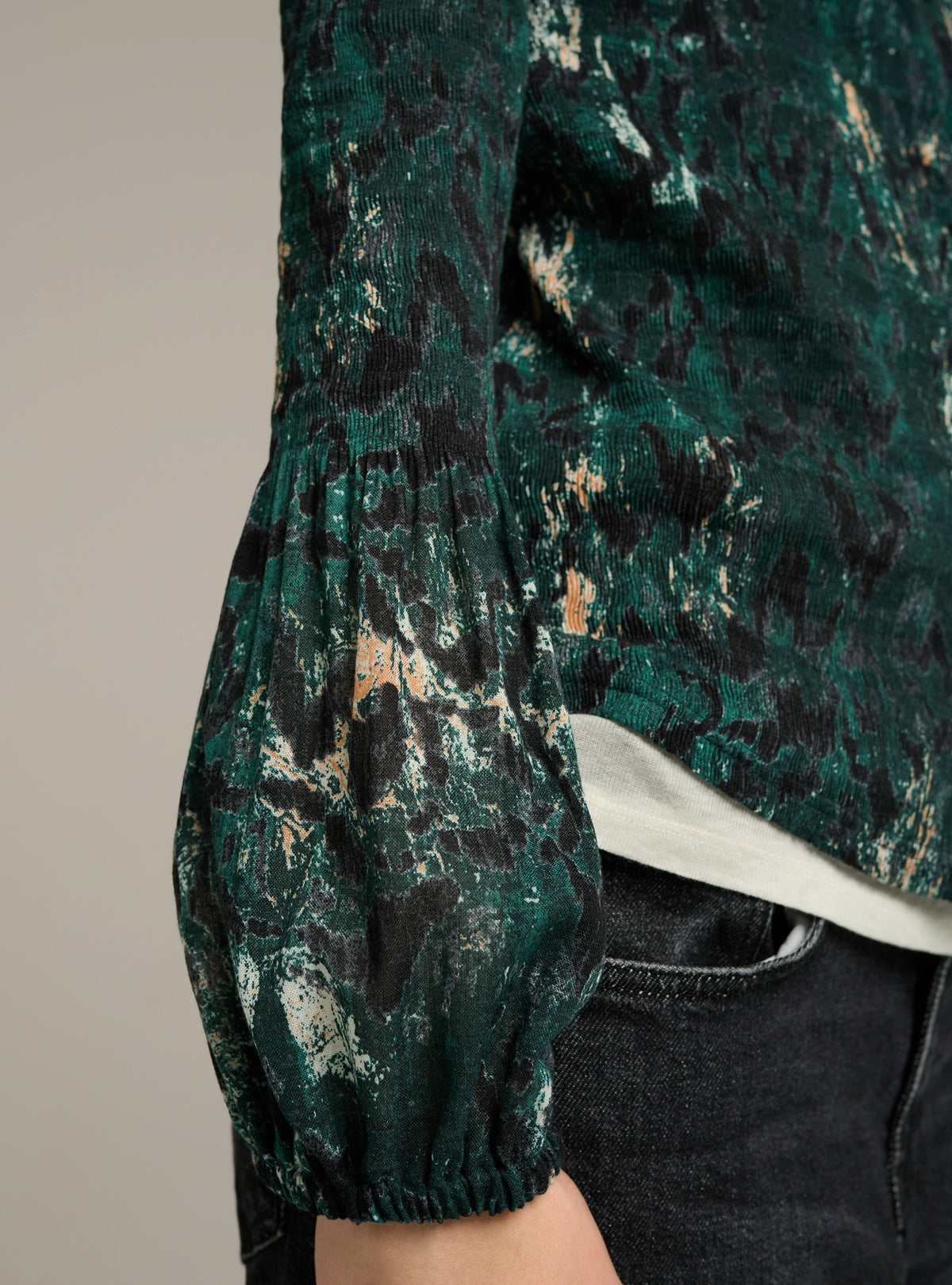 Chemise ajustée manches longues imprimée