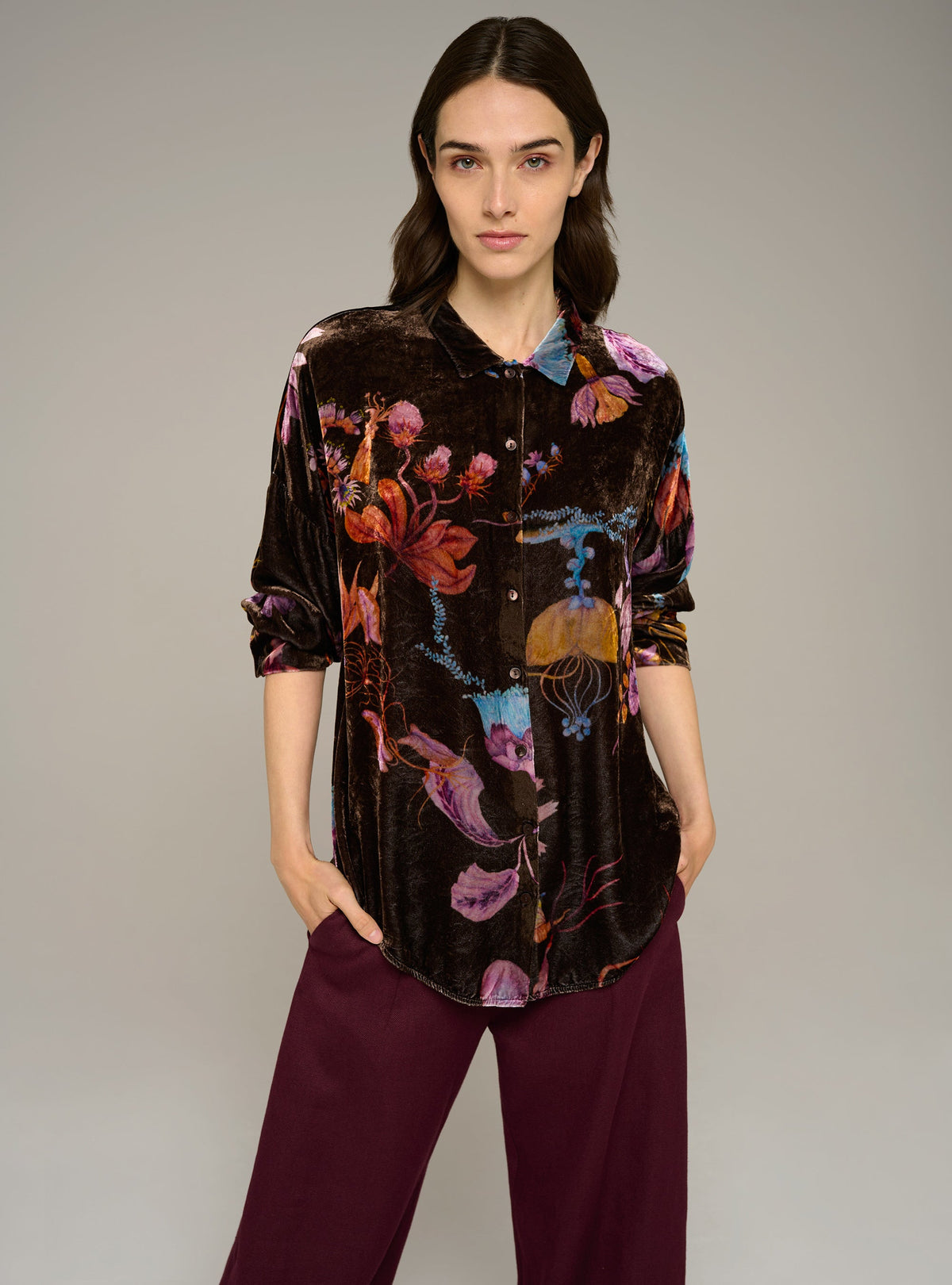 Cotélac chemise oversize manches longues imprimée