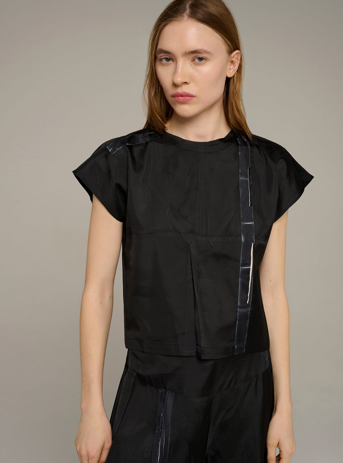 Cotélac blouse droite sans manches imprimée