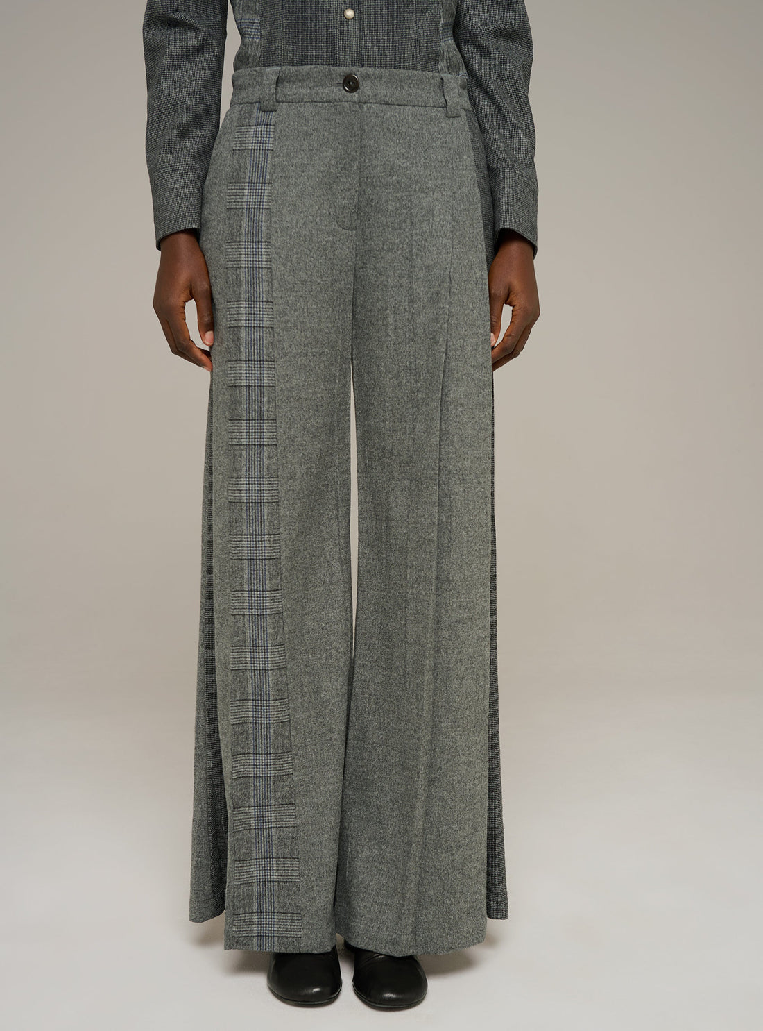 Cotélac pantalon large en mix matières