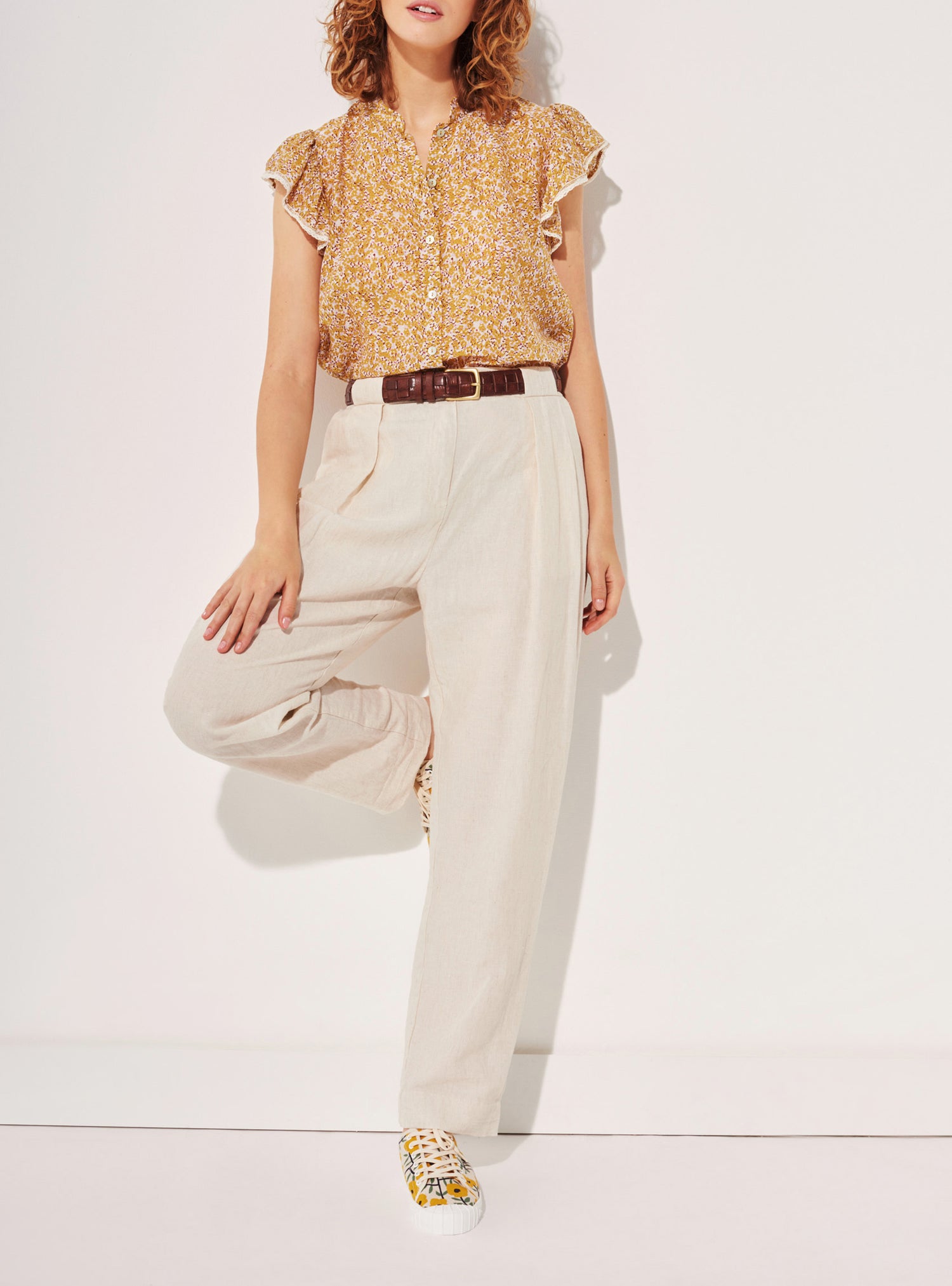 Crushed Pleated Straight Shirt