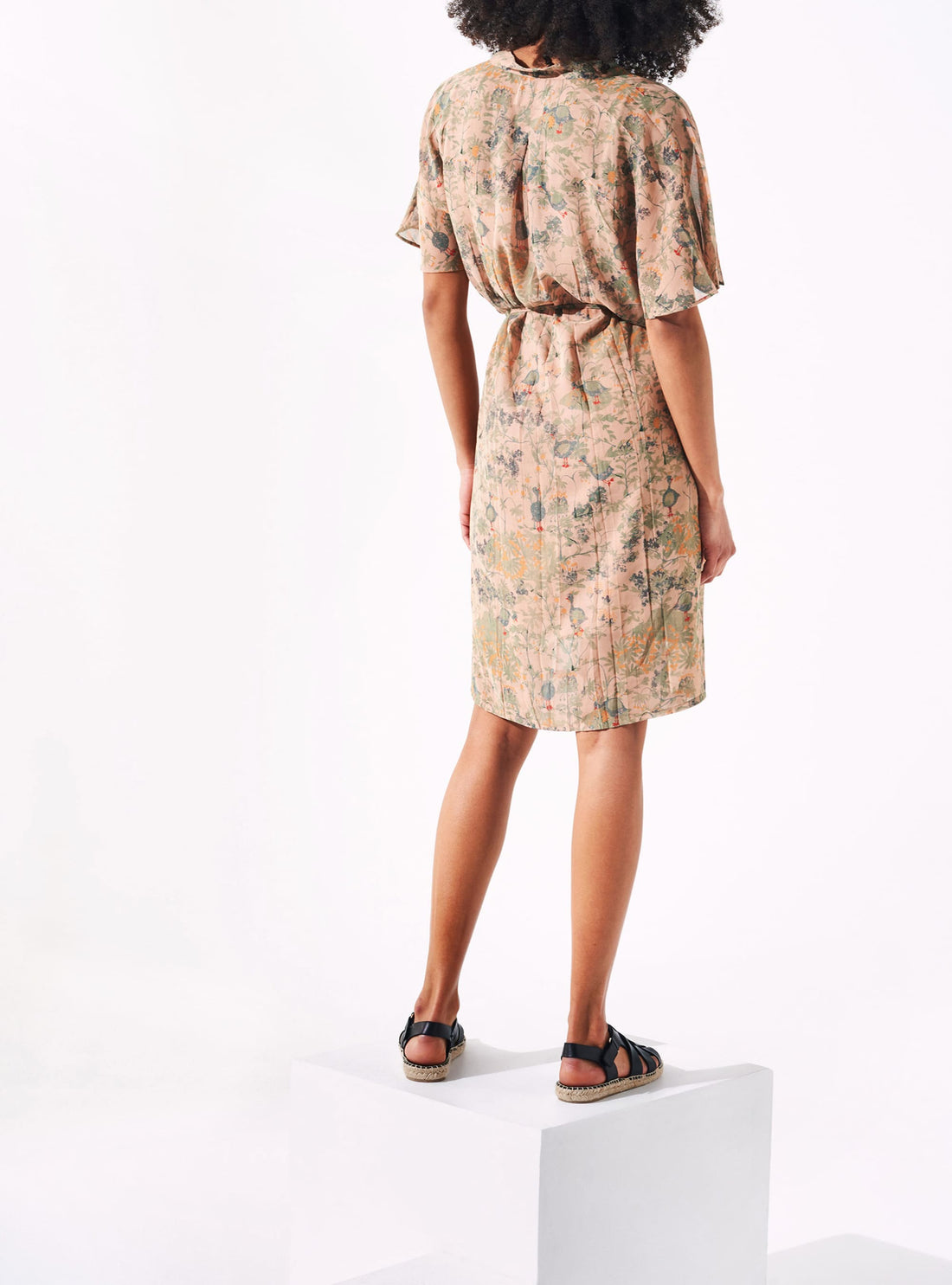 Sublimated Crushed “House Print” Trapeze Dress