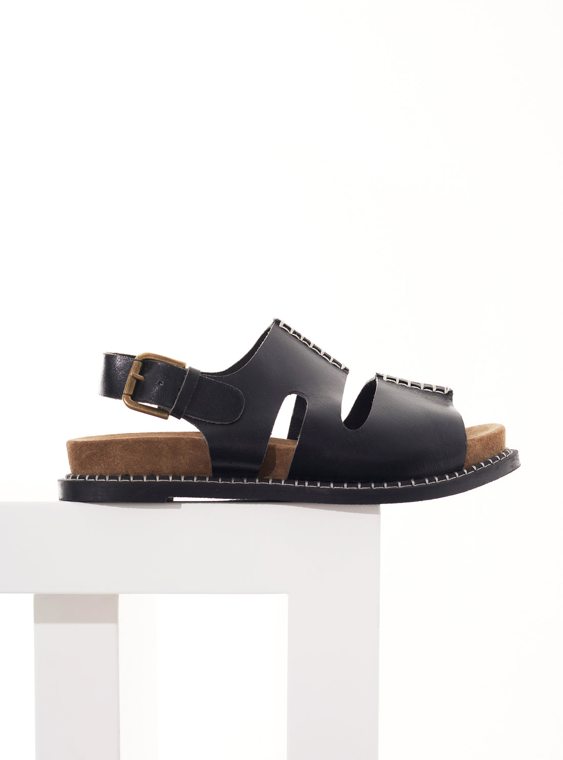 Sandales Plates En Cuir