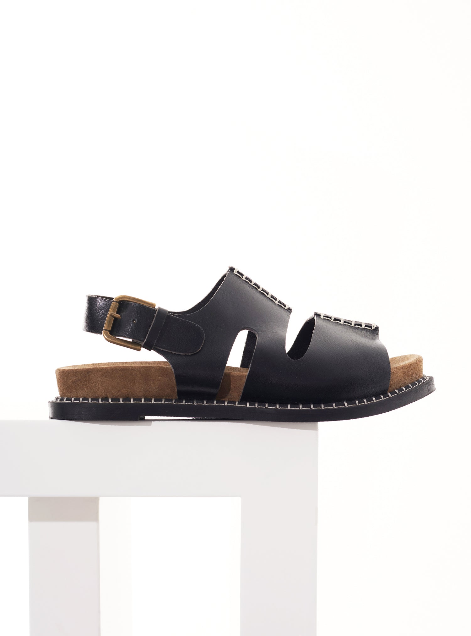 Sandales Plates En Cuir